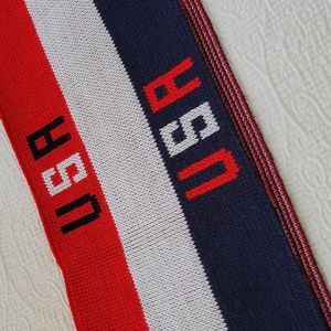 USA Vintage Red White and Blue Scarf by Knitmakers
